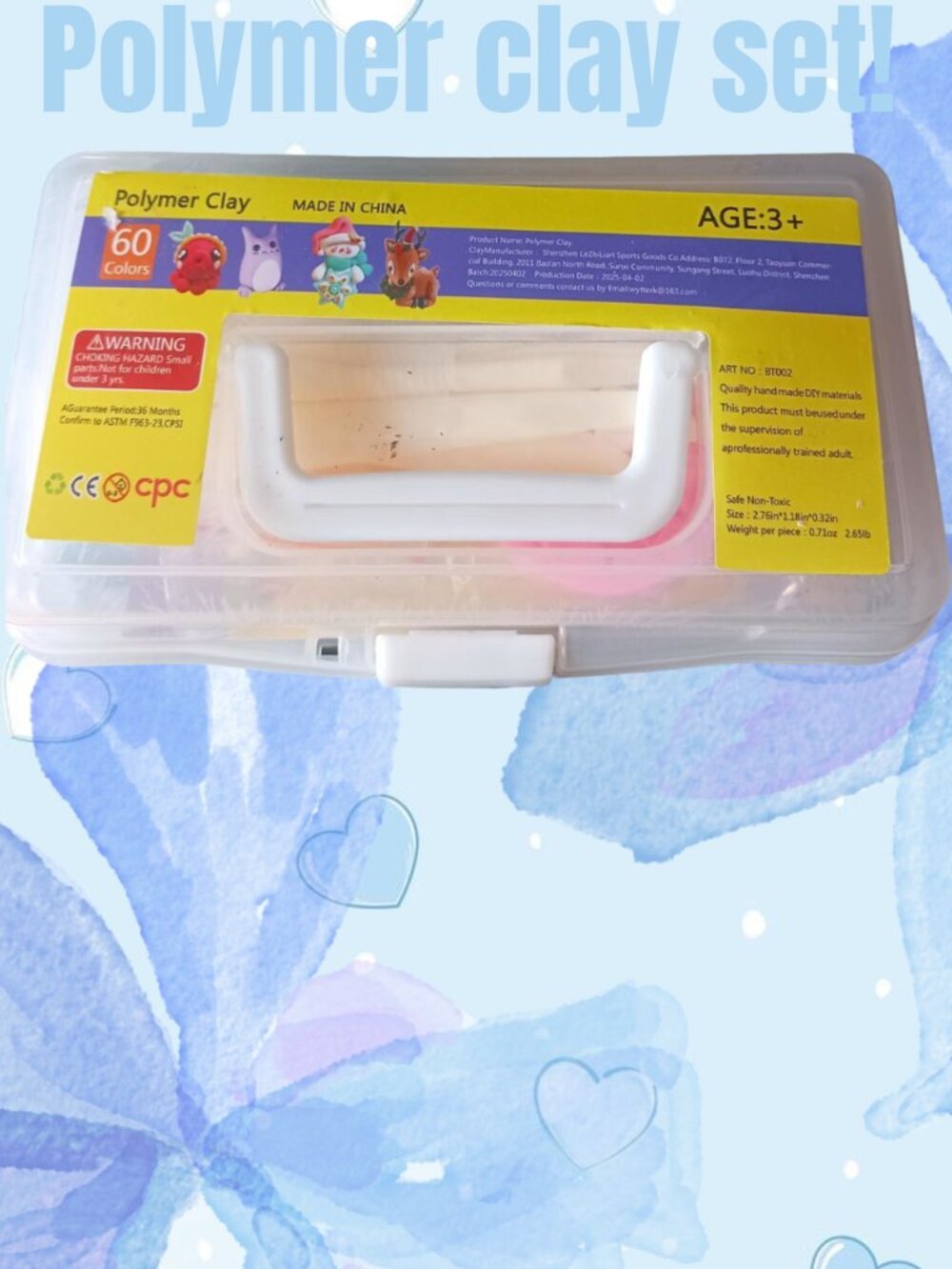 60 color polymer clay set for kids